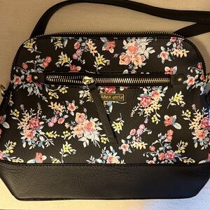 Madden Girl Black Floral Crossbody Bag NWT